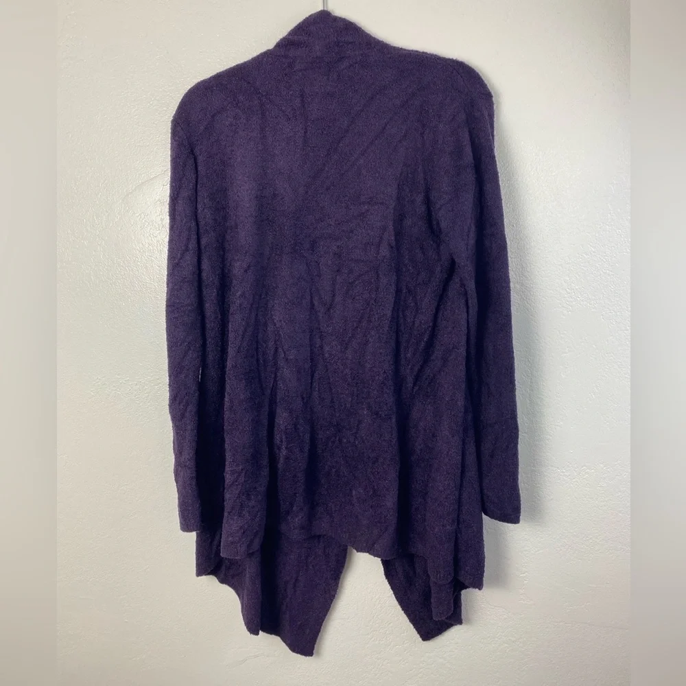 Barefoot Dreams Chic Lite Purple Waterfall‎ Open Front Sweater Cardigan S / M